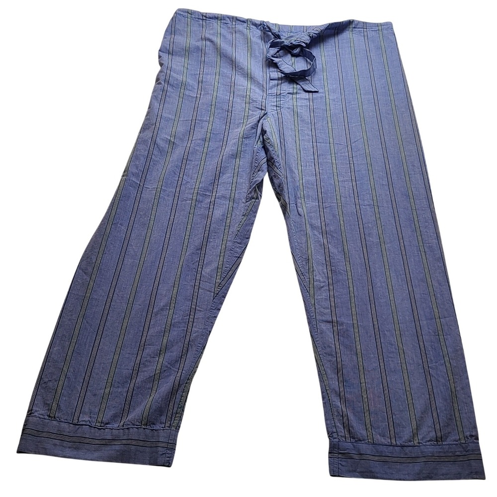 Unbranded Pajama Pants Men's RN 20091 Striped Blue Sleepwear Bottoms Size L